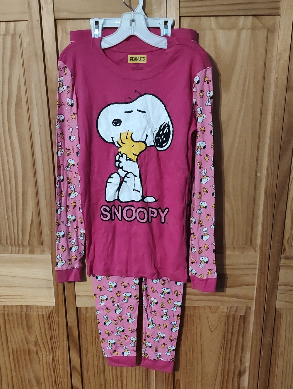 Peanuts Snoopy Pink and Light Pink Kids Pajama Set, Size 14